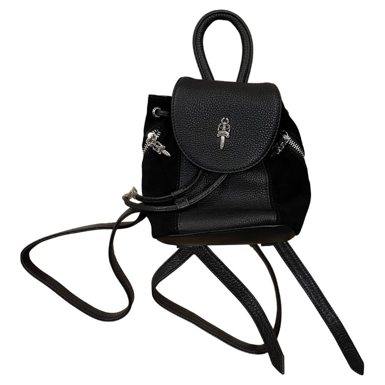 Chrome Hearts Black Leather / Suede Mini Iggy Backpack For Sale at 1stDibs