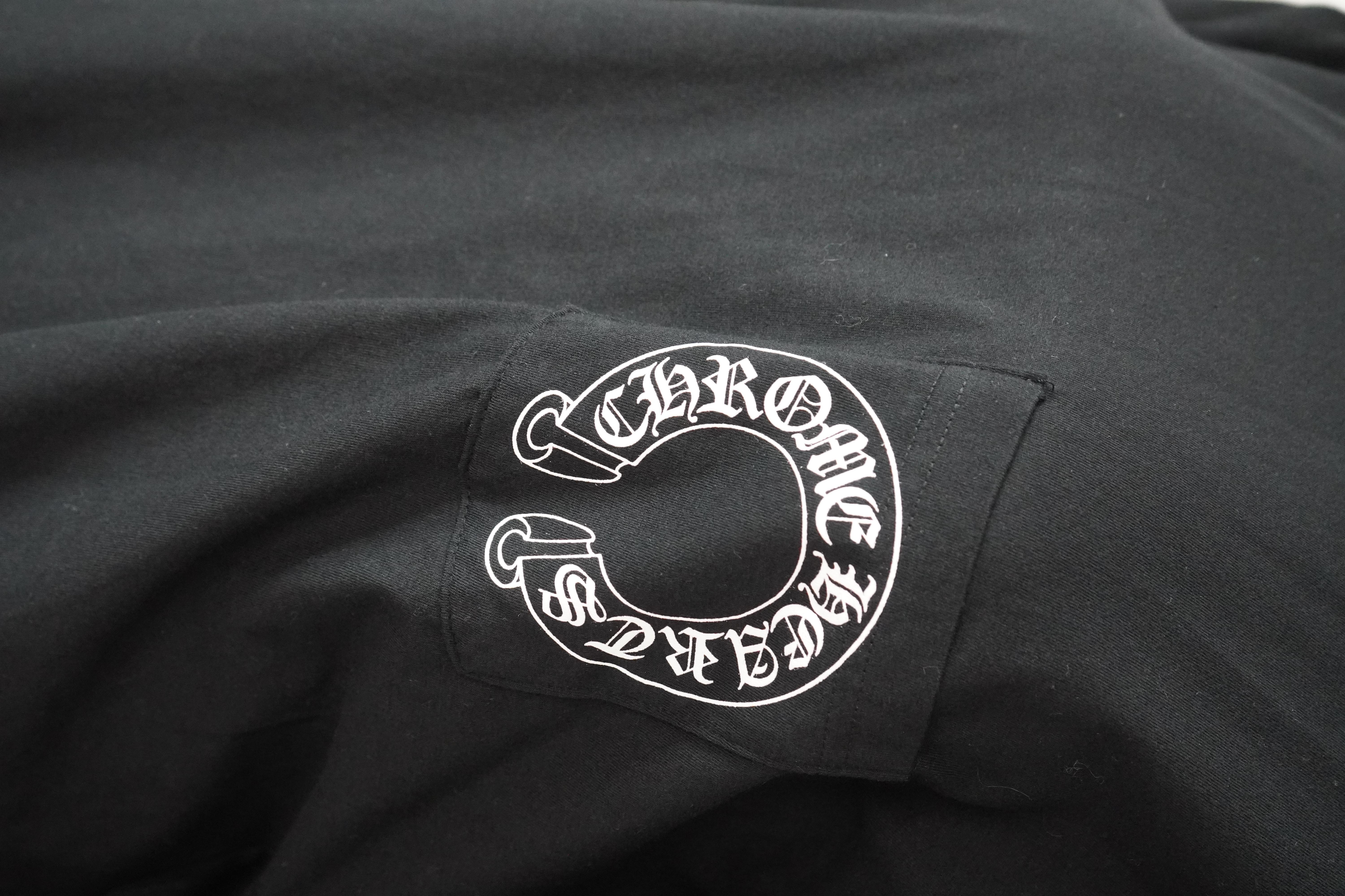 Chrome Hearts Black Long Sleeve Graphic Pocket Tee en vente 5