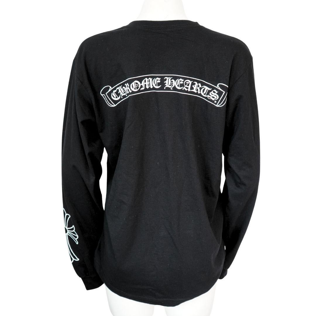 Noir Chrome Hearts Black Long Sleeve Graphic Pocket Tee en vente