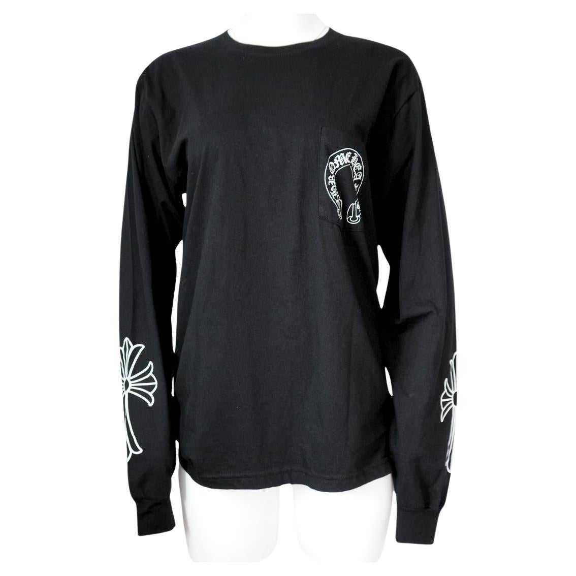 Chrome Hearts Black Long Sleeve Graphic Pocket Tee en vente