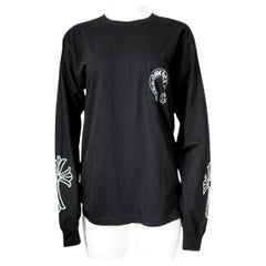 Chrome Hearts Black Long Sleeve Graphic Pocket Tee