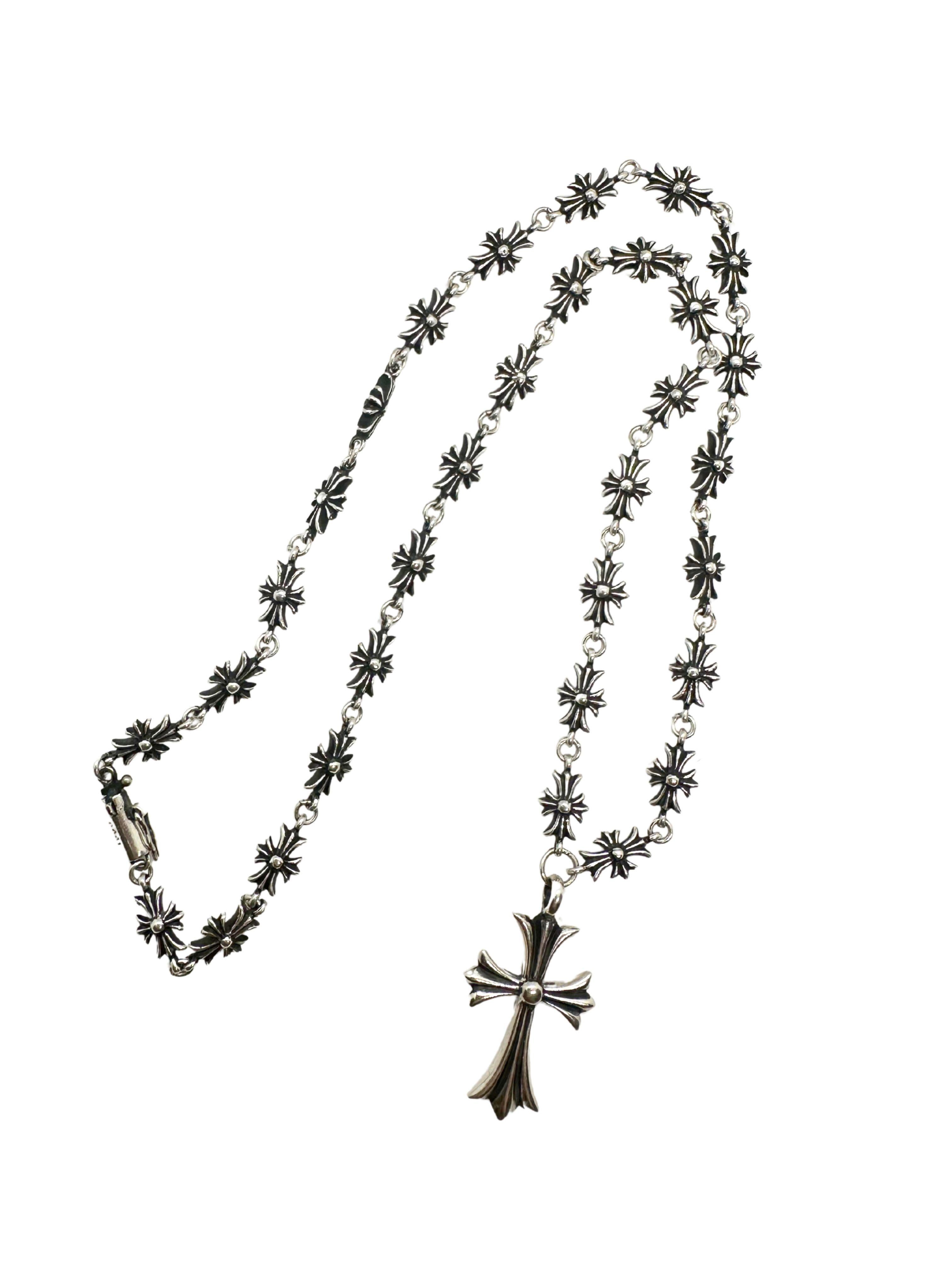 Moderno Collana con ciondolo e croce Chrome Hearts in argento sterling nero A. Link in vendita