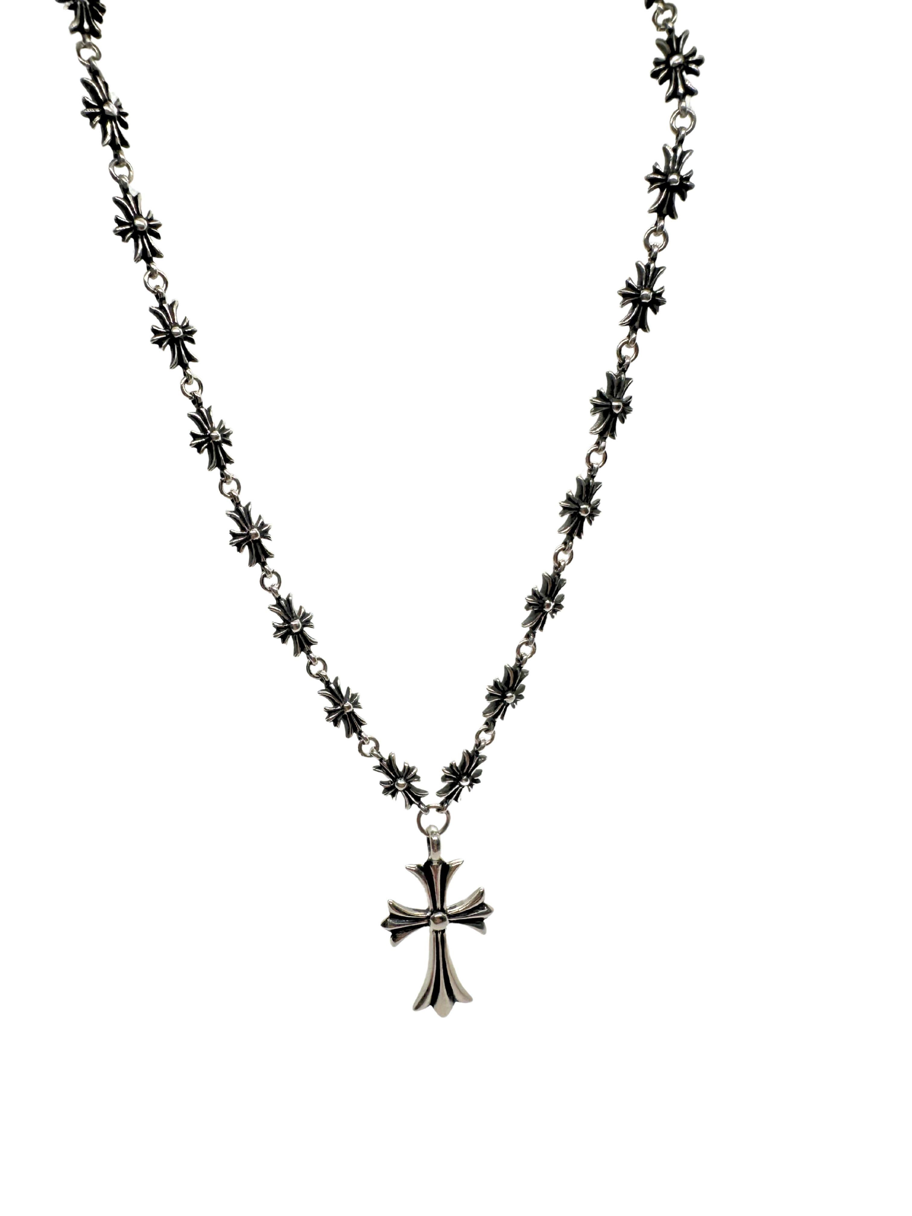 Collana con ciondolo e croce Chrome Hearts in argento sterling nero A. Link In condizioni buone in vendita a Fairfax, VA