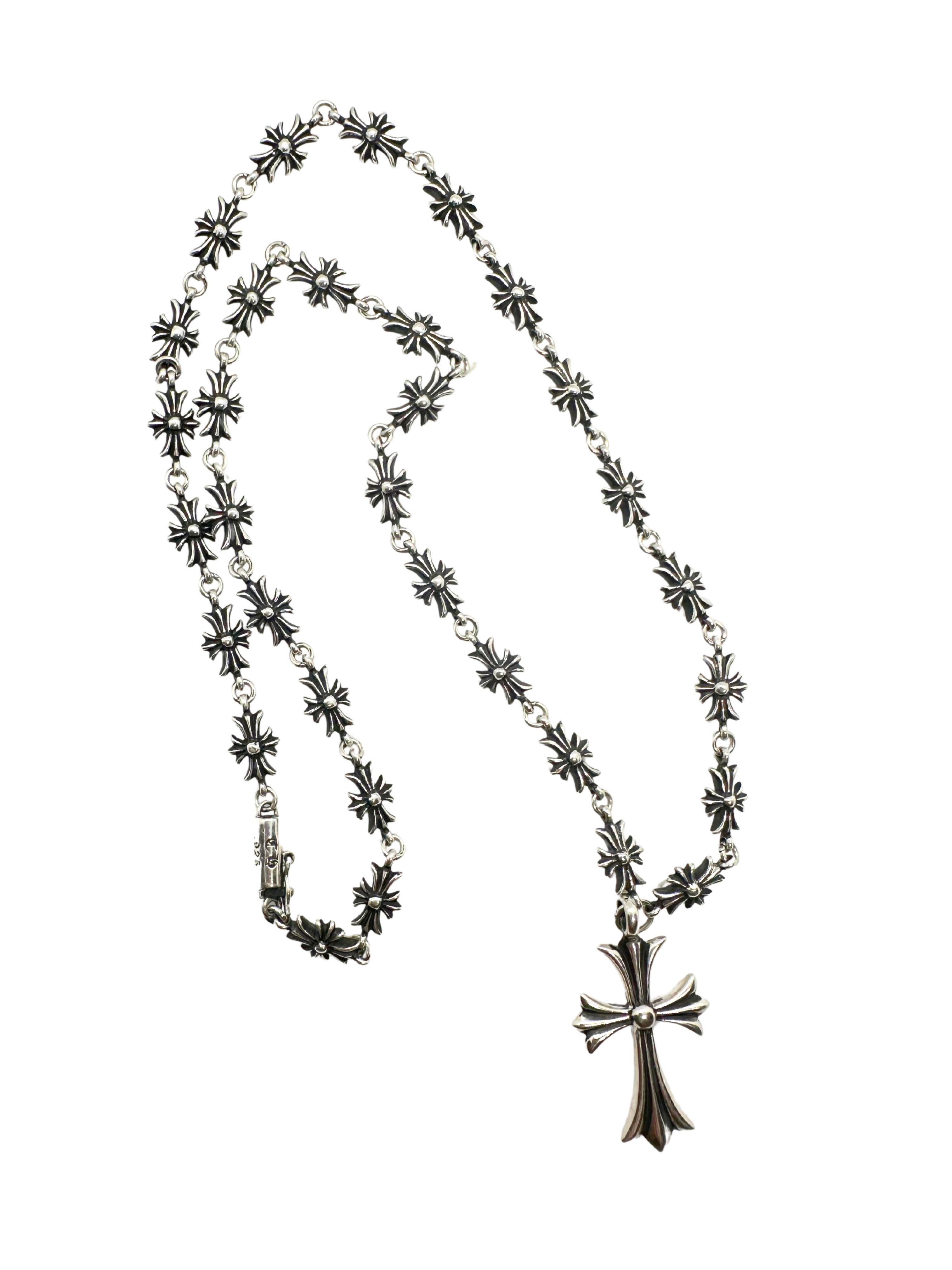 da uomo o donna Collana con ciondolo e croce Chrome Hearts in argento sterling nero A. Link in vendita