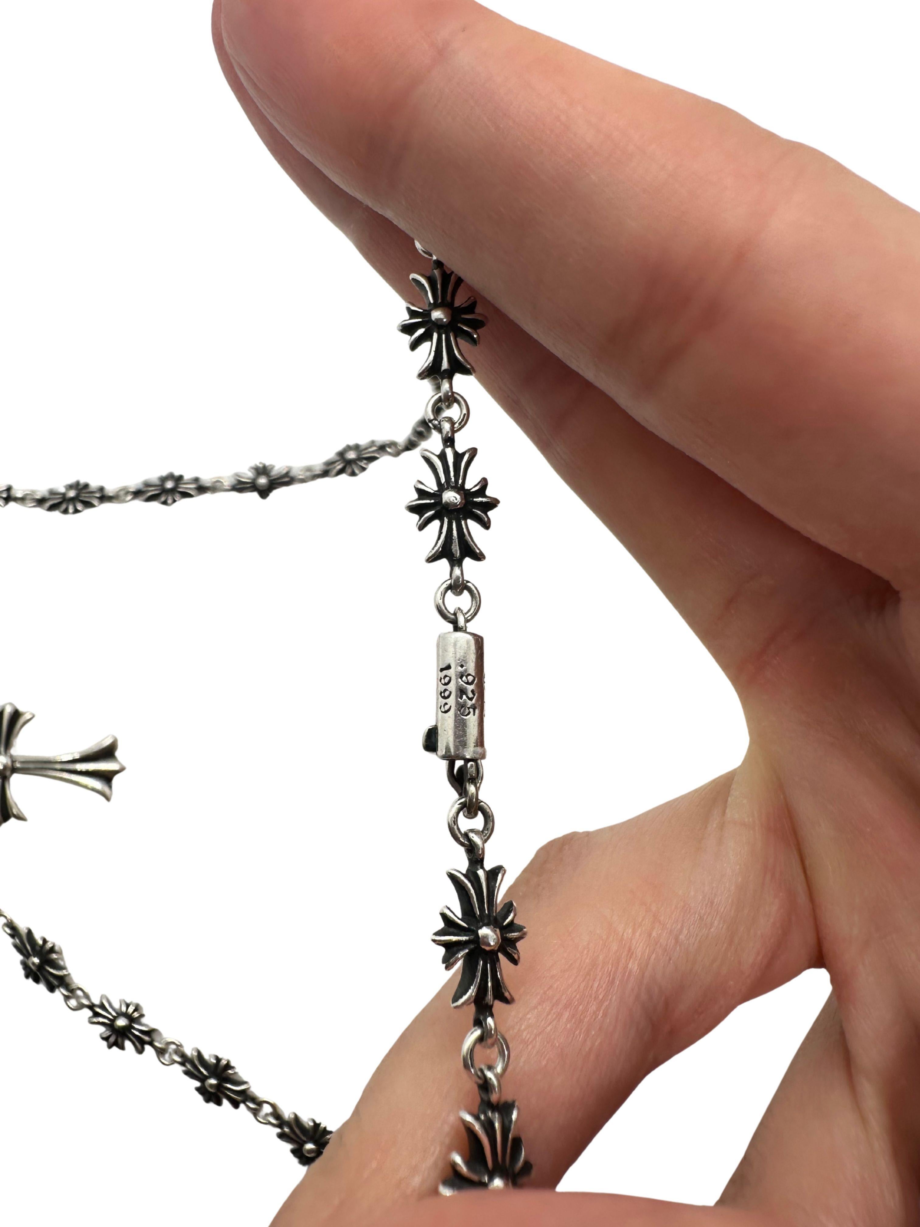 Collana con ciondolo e croce Chrome Hearts in argento sterling nero A. Link in vendita 2