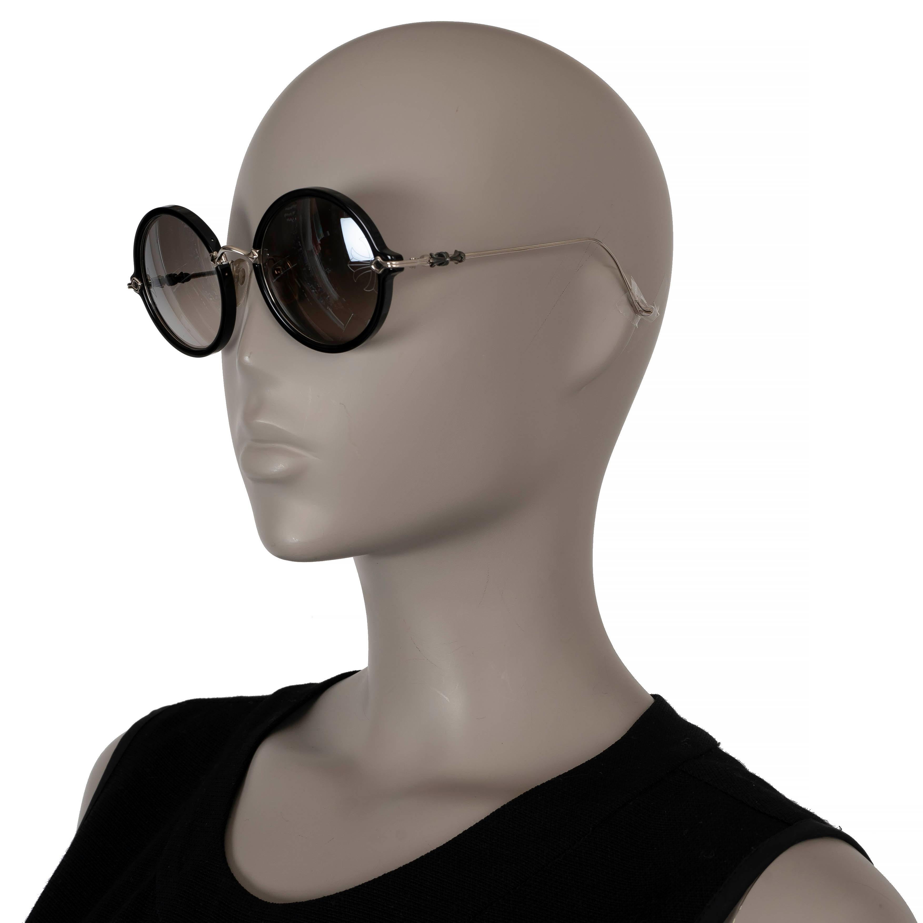 CHROME HEARTS black sterling silver MOIST ROUND Sunglasses 1