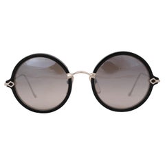 CHROME HEARTS black sterling silver MOIST ROUND Sunglasses