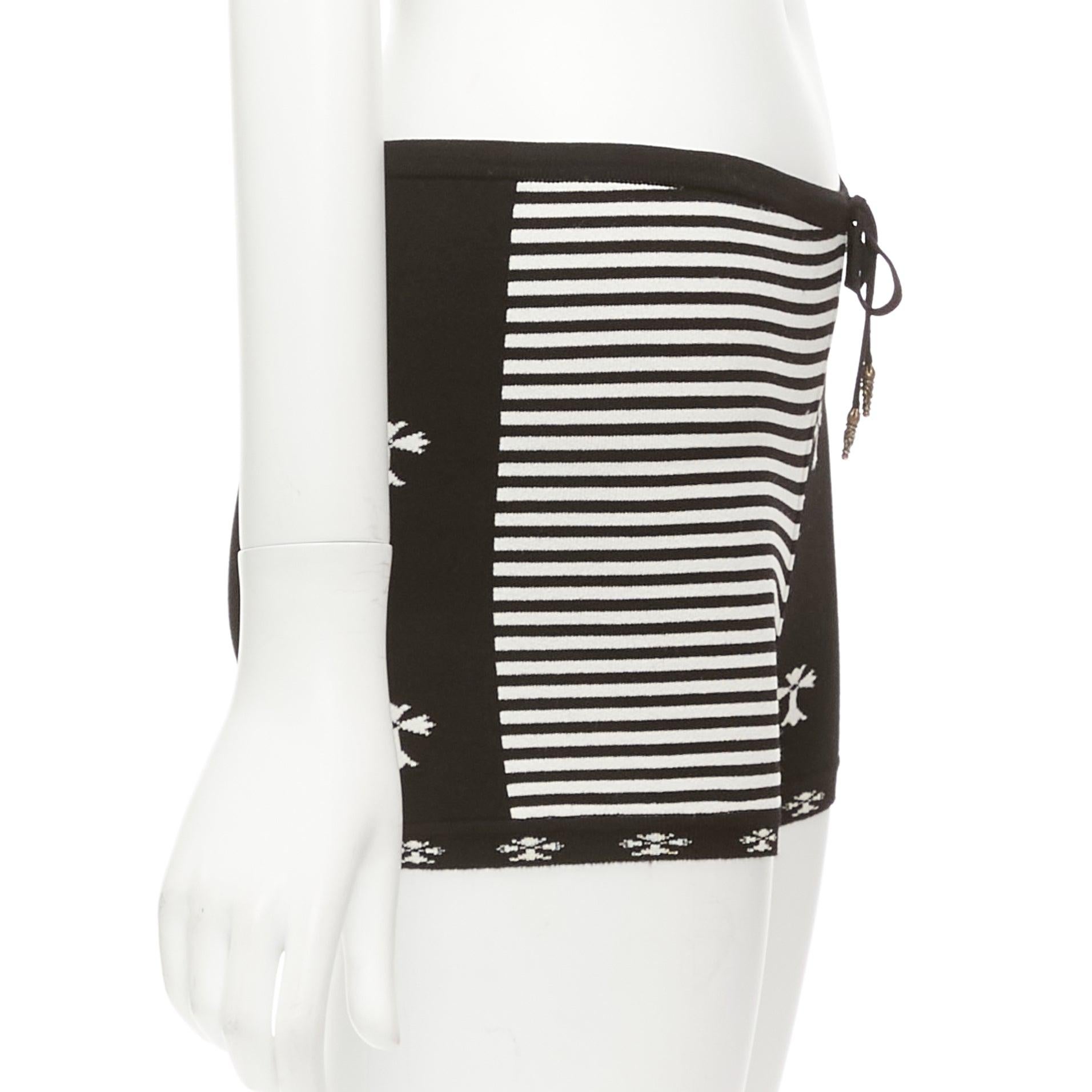 Women's CHROME HEARTS black white cross silver bell knitted boy shorts XS