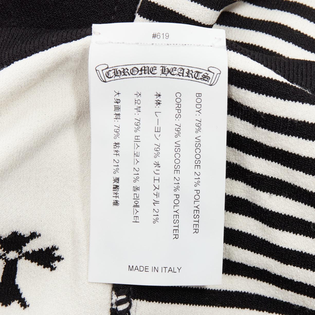 CHROME HEARTS black white cross silver bell knitted boy shorts XS 4