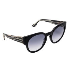 Chrome Hearts Black White Matte Striped Sterling Silver Eye So Shady Sunglasses