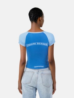 Chrome Hearts T-Shirt bleu avec logo imprimé Taille S