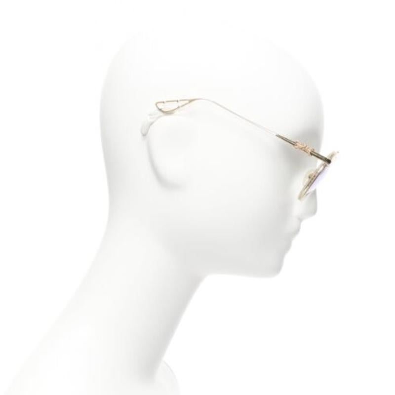 CHROME HEARTS Bo'jmir II Sonnenbrille mit reflektierenden grünen Gläsern und klarem Rahmen (Grau)