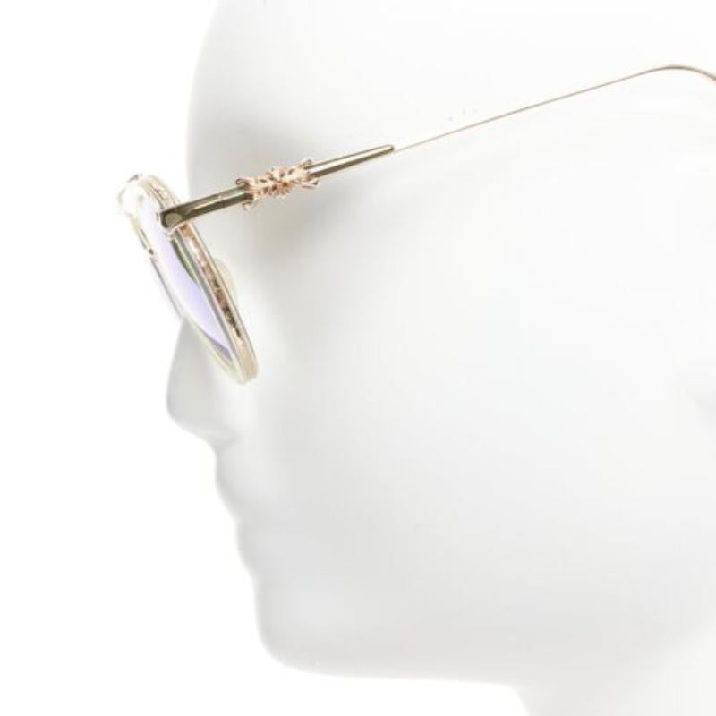 CHROME HEARTS Bo'jmir II Sonnenbrille mit reflektierenden grünen Gläsern und klarem Rahmen Damen