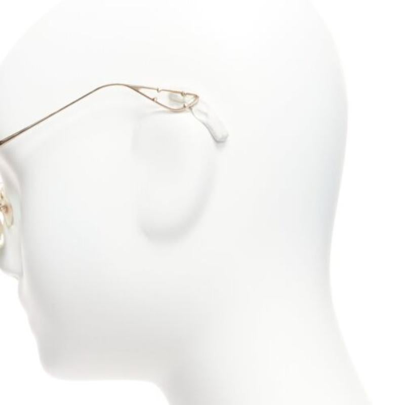 CHROME HEARTS Bo'jmir II Sonnenbrille mit reflektierenden grünen Gläsern und klarem Rahmen 1