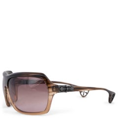 CHROME HEARTS brown acetate THRUST HORN Shield Sunglasses