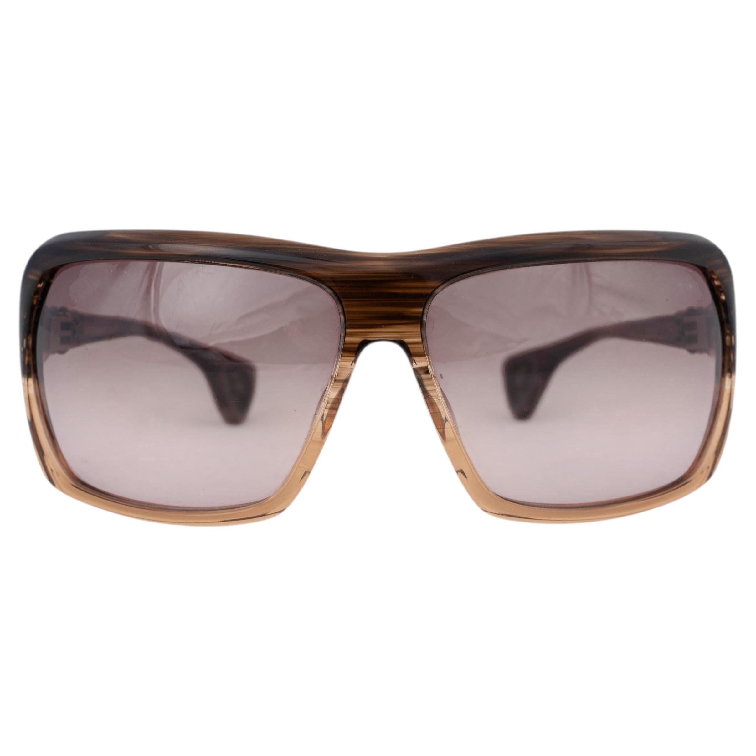 CHROME HEARTS brown acetate THRUST HORN Shield Sunglasses