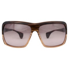 CHROME HEARTS brown acetate THRUST HORN Shield Sunglasses