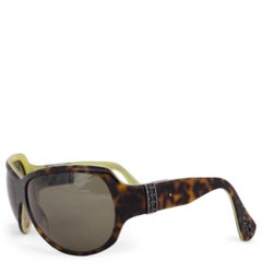 CHROME HEARTS brown green tortoise SCREAM Shield Sunglasses