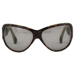 CHROME HEARTS brown green tortoise SCREAM Shield Sunglasses