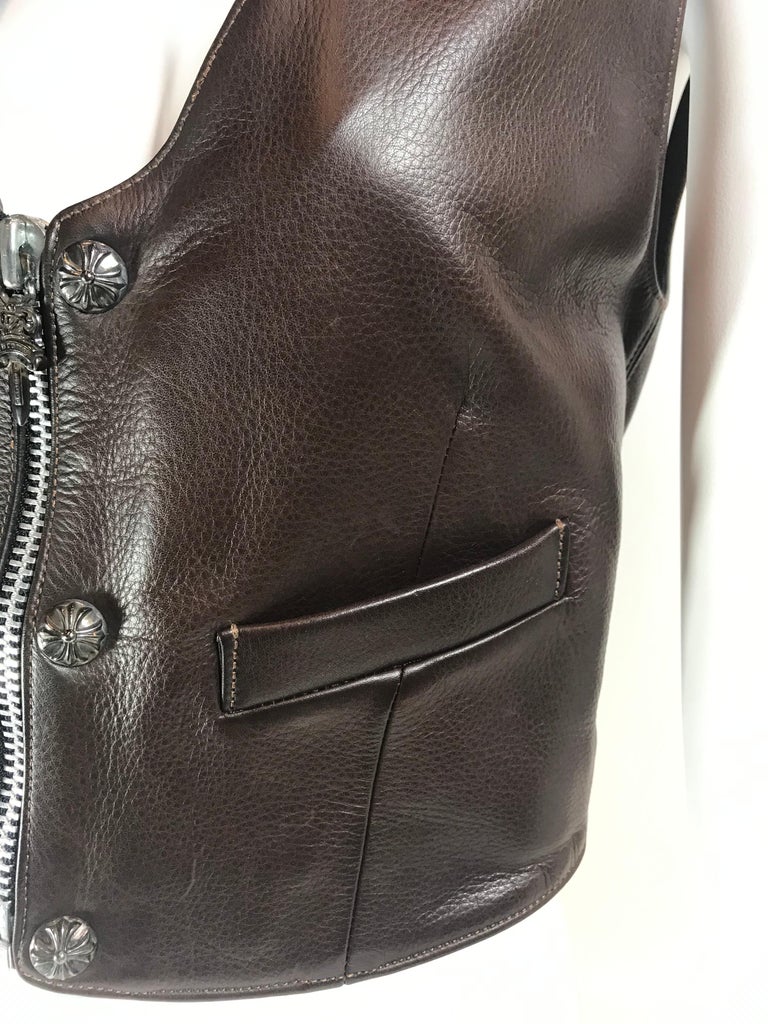 Chrome Hearts Brown Leather Vest For Sale at 1stDibs | chrome hearts ...