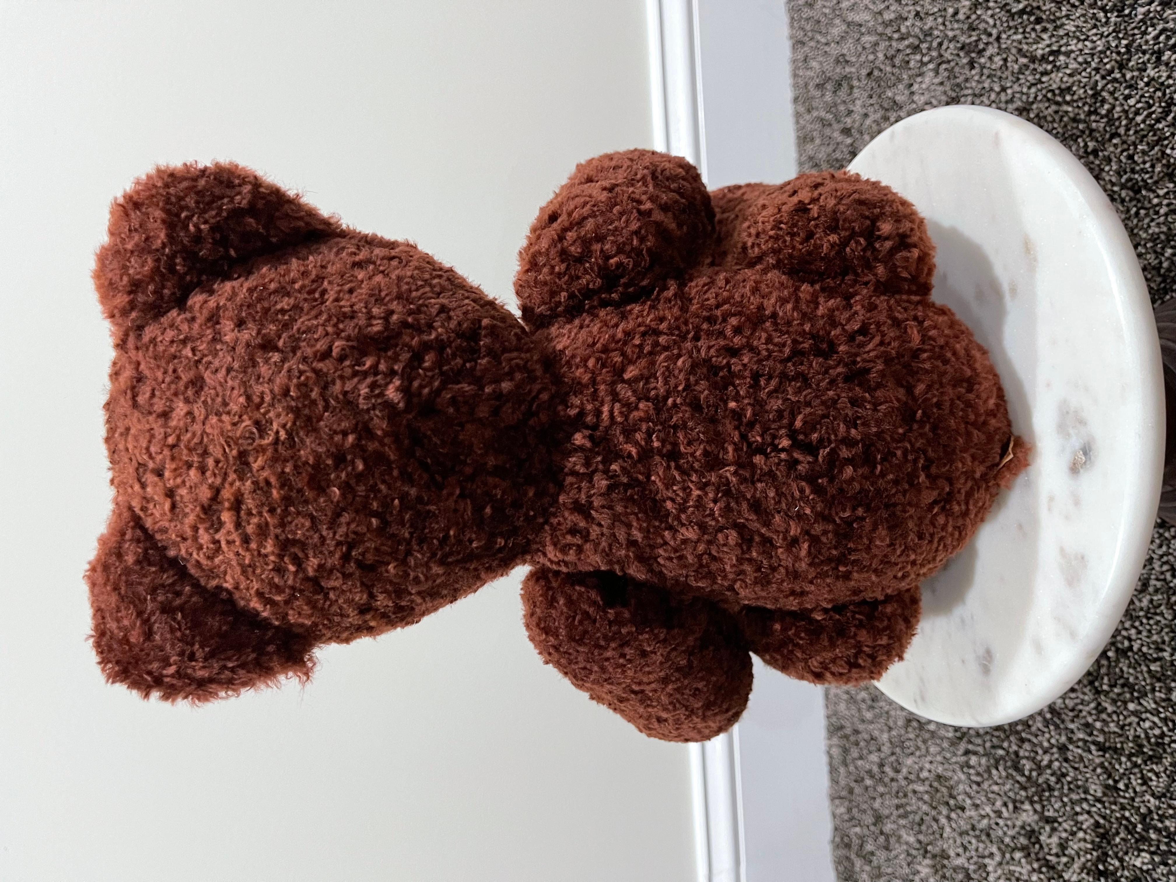 Chromherzen Brauner Teddybr aus Wolle und Pelz Silber im Zustand „Neu“ im Angebot in Bear, DE