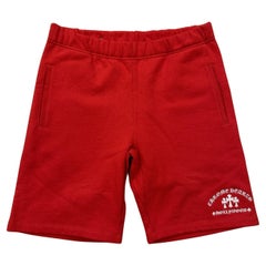 Chrome Hearts Cemetery Three Cross Logo Embroidered Red Shorts