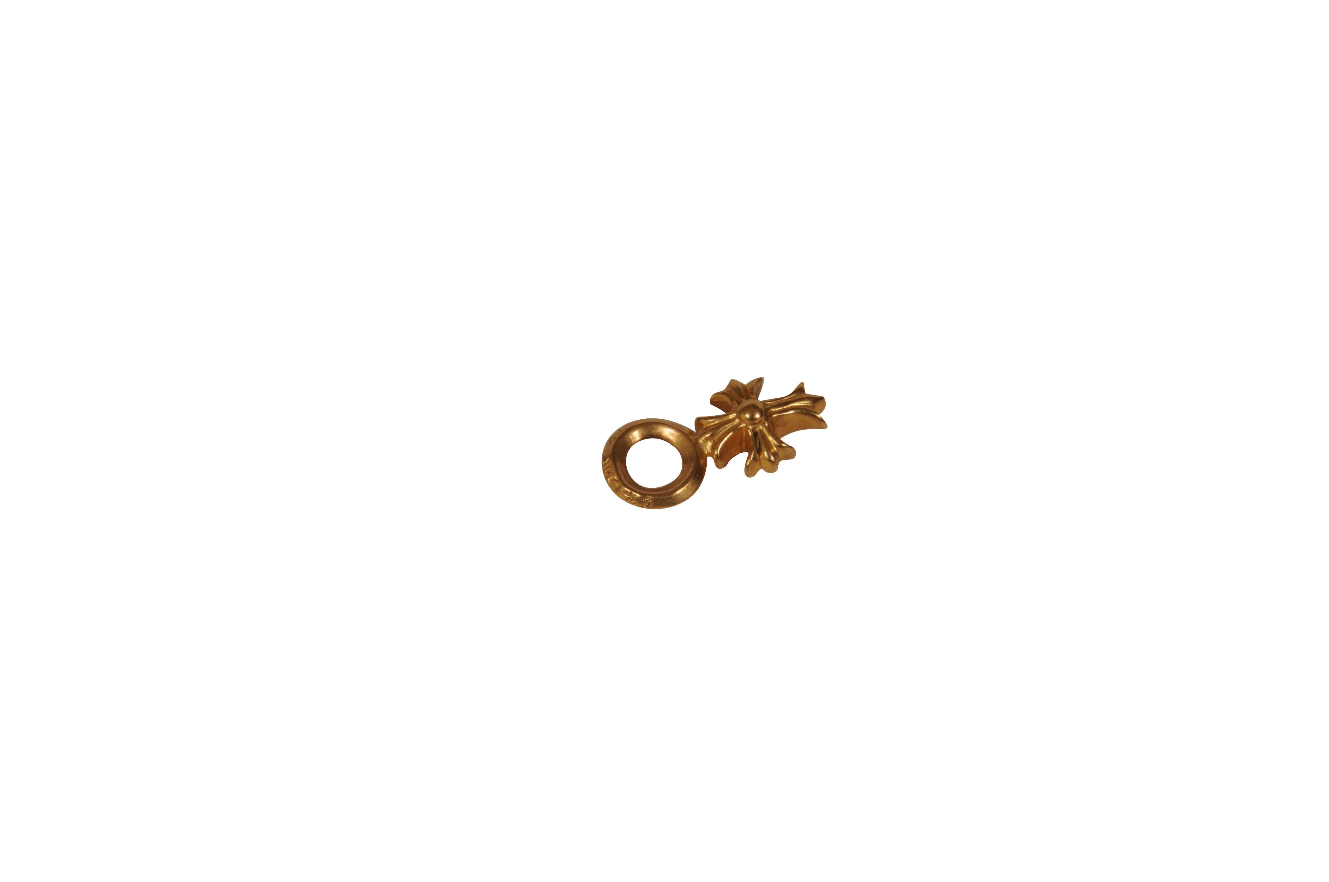 Chrome Hearts CH Plus 22k Gold Charm Cross Necklace Chain Pendentif en vente 2