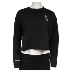 Chrome Hearts Cropped Logo Sweatshirt Medium Schwarz Baumwolle Scroll Logo Sweater