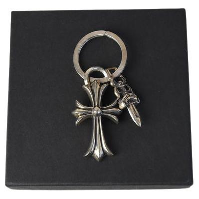 Chrome Hearts Cross And Dagger Key Ring Silver
