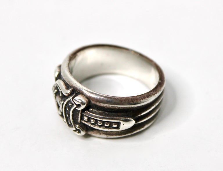 Chrome Hearts Dagger Sterling Silver Ring circa 1992 For Sale at