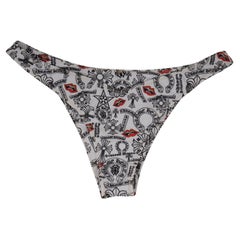 Used Chrome Hearts Dipped in Blue Matty Boy Bikini Bottoms White Black Red Chomper