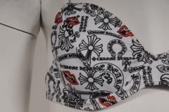 Chrome Hearts Dipped in Blue Matty Boy Bikini Top White Black Red Chomper