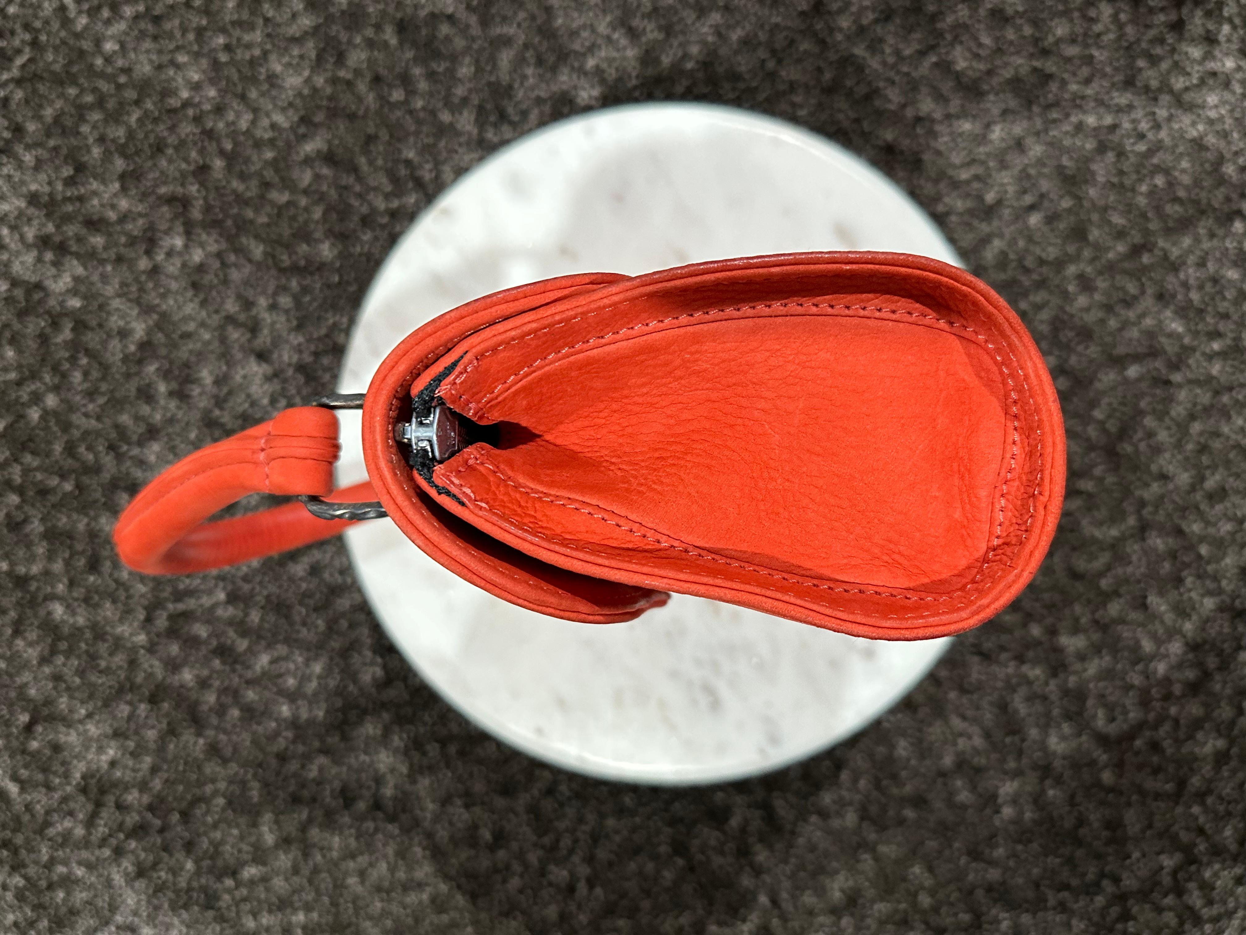 Women's Chrome Hearts Doc Adams Fleur De Lis Suede Orange Handle Bag For Sale