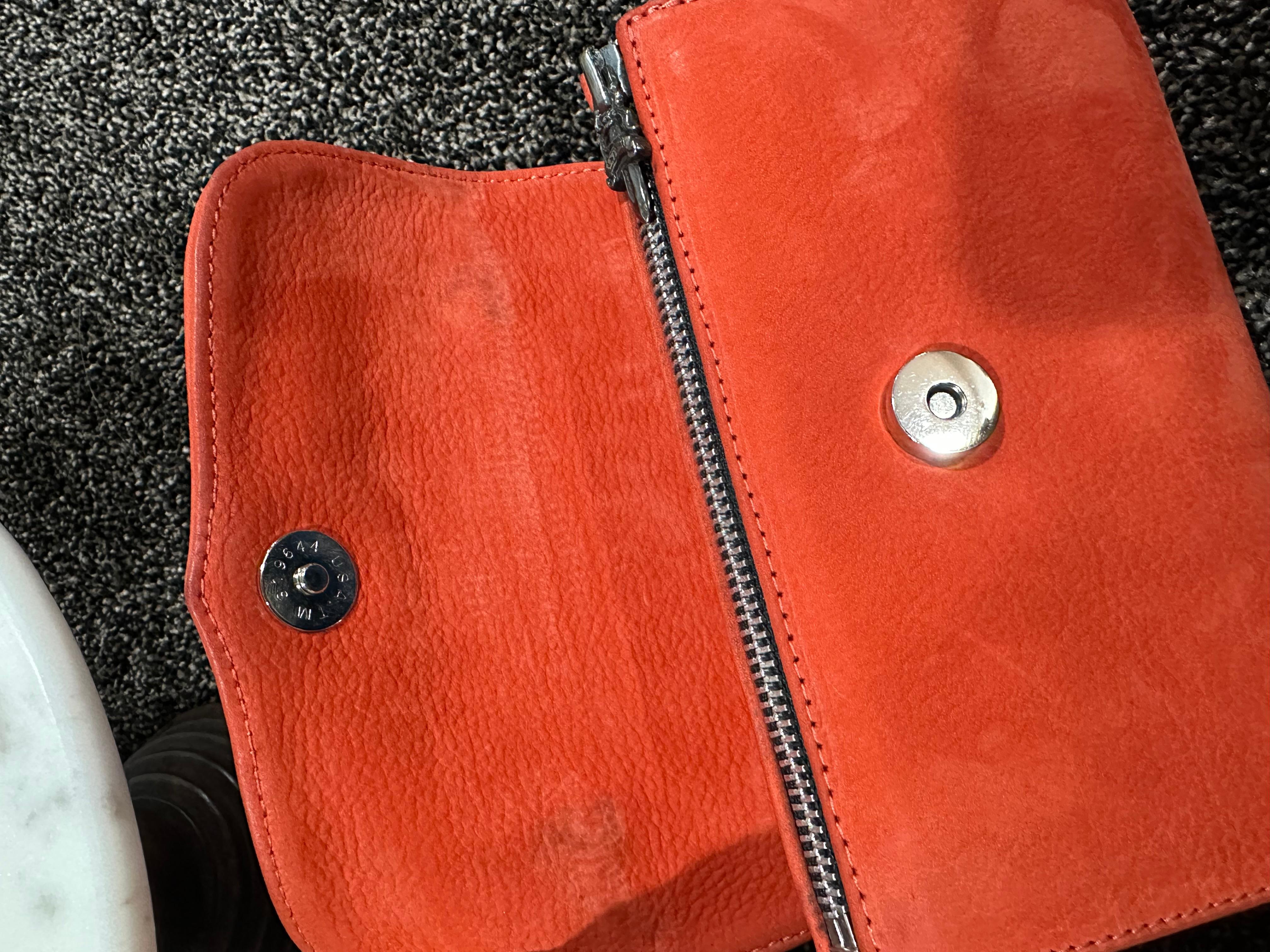 Chrome Hearts Doc Adams Fleur De Lis Suede Orange Handle Bag For Sale 1