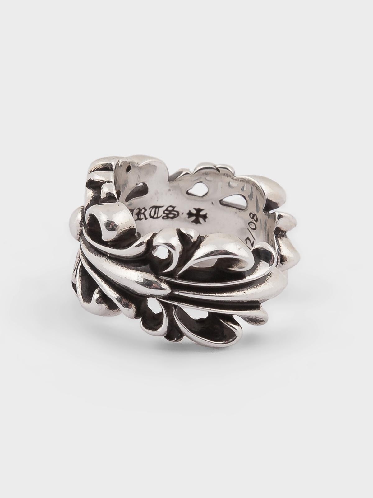 chrome hearts double floral cross ring