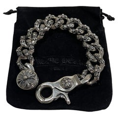 Chrome Hearts Extra Fancy Cuabn Link Lobster Clasp Silver Bracelet