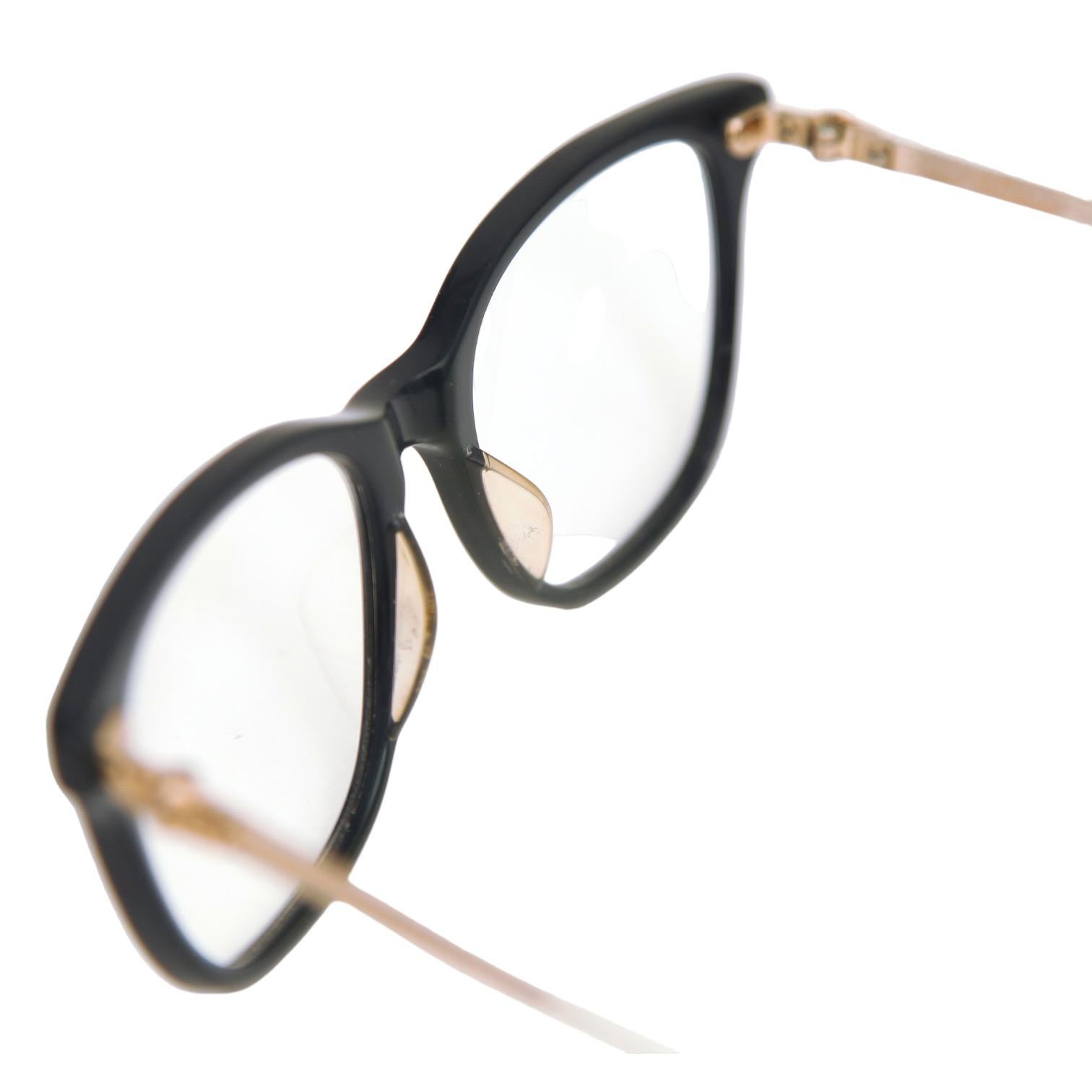 CHROME HEARTS Eyeglass Frames JEJE SPOT Navy Blue Gold Arms Eyewear For Sale 4