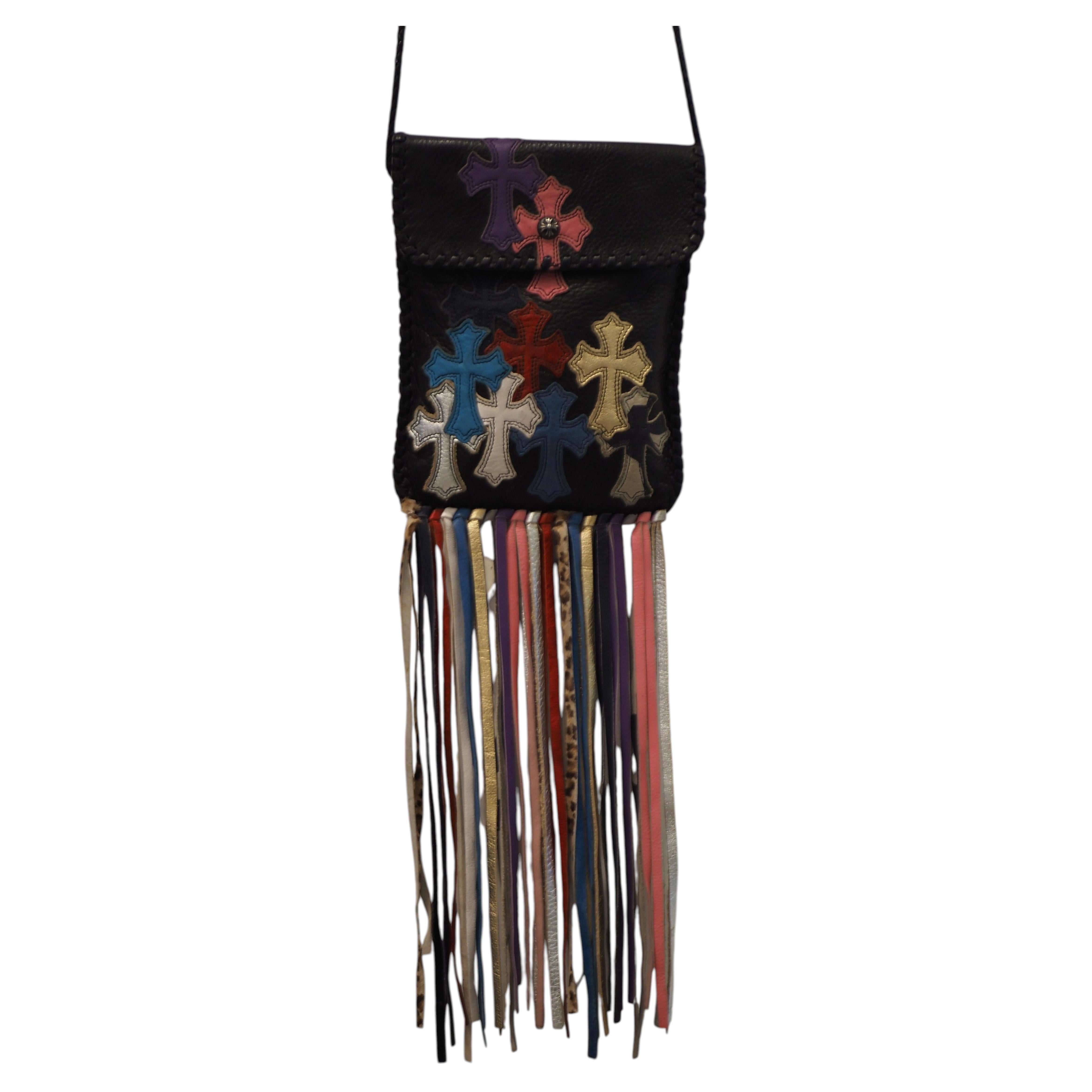 Borsa a tracolla in pelle con frange di Chrome Hearts in vendita