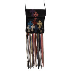 Chrome Hearts fringe-accented leather crossbody bag