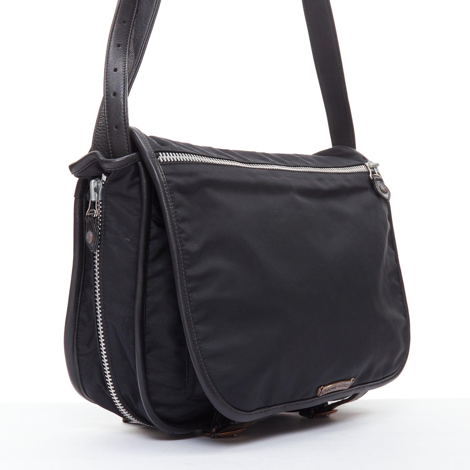 CHROME HEARTS Gunslinger Bolso bandolera de nailon negro con logotipo plateado y asa de mano Negro en venta