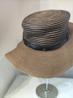 Chrome Hearts hat with silver cross and black leather