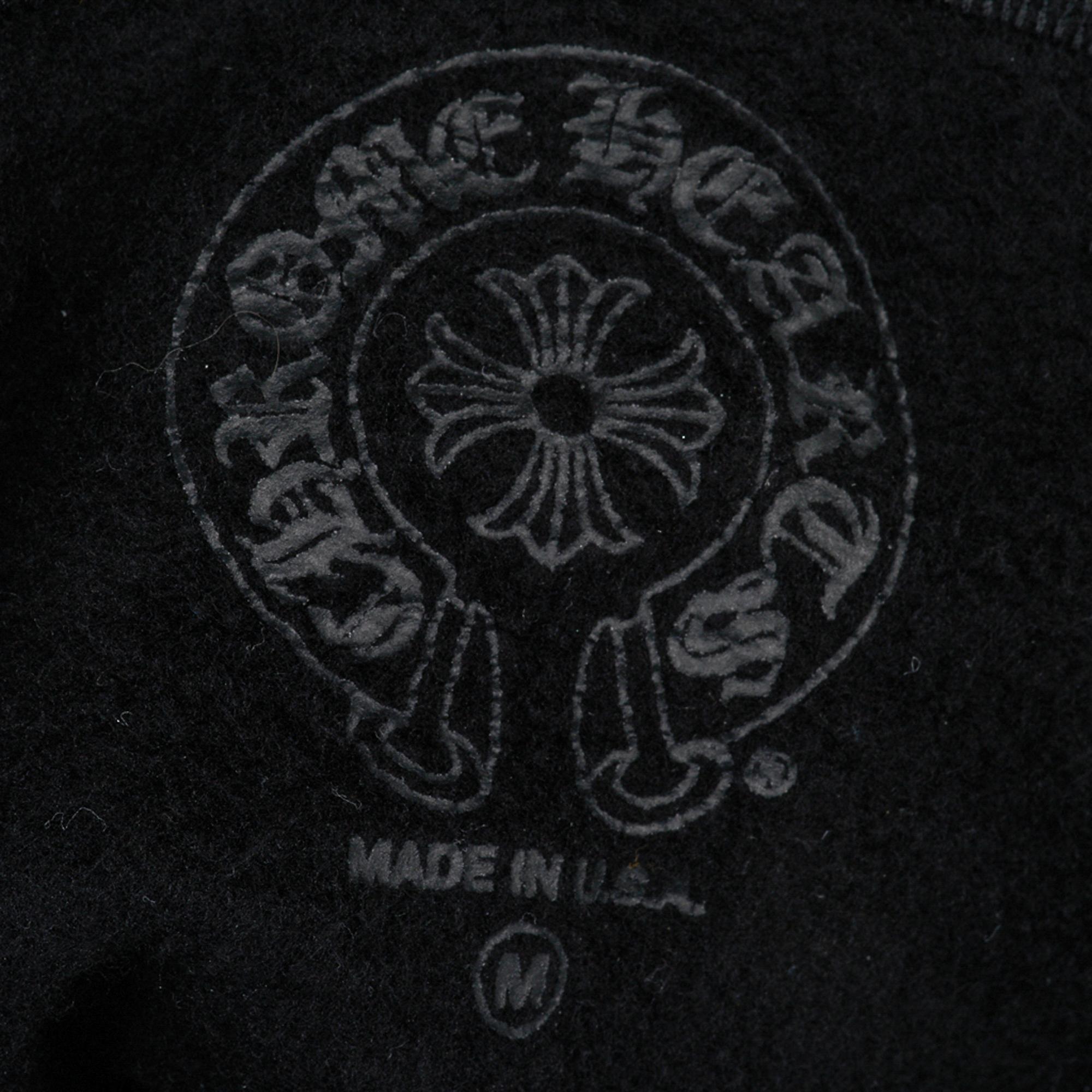 Chrome Hearts Hoodie Cropped Sweatshirt Black w/ White M 4