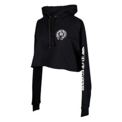 Chrome Hearts Hoodie Cropped Sweatshirt Black w/ White M