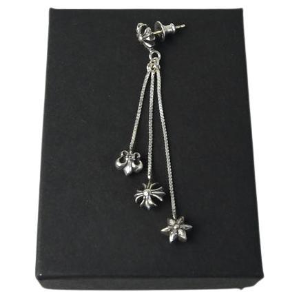 Chrome Hearts Jojo 3 Drop Earring Silver