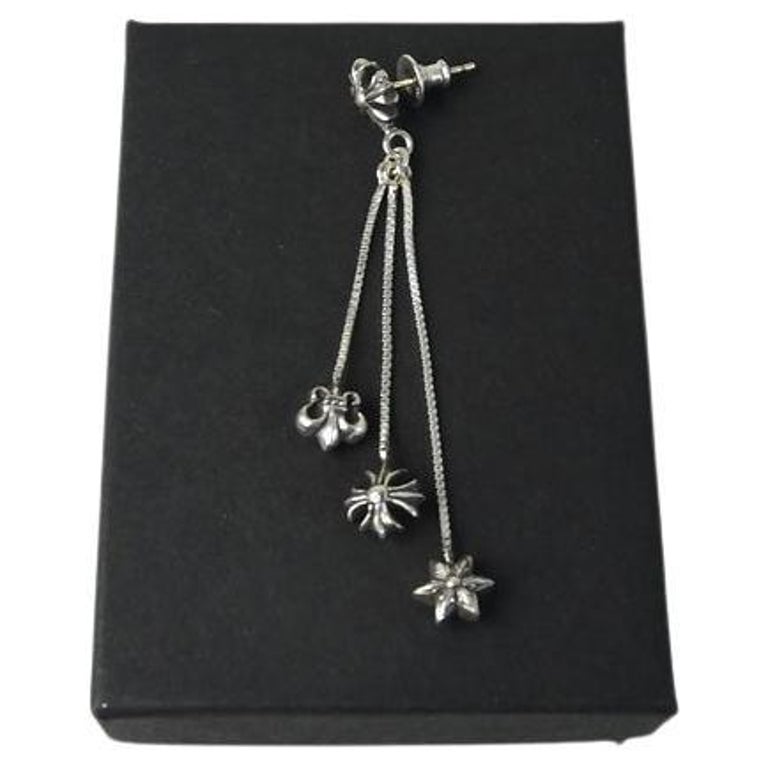 Chrome Hearts Jojo 3 Drop Earring Silver at 1stDibs | chrome  