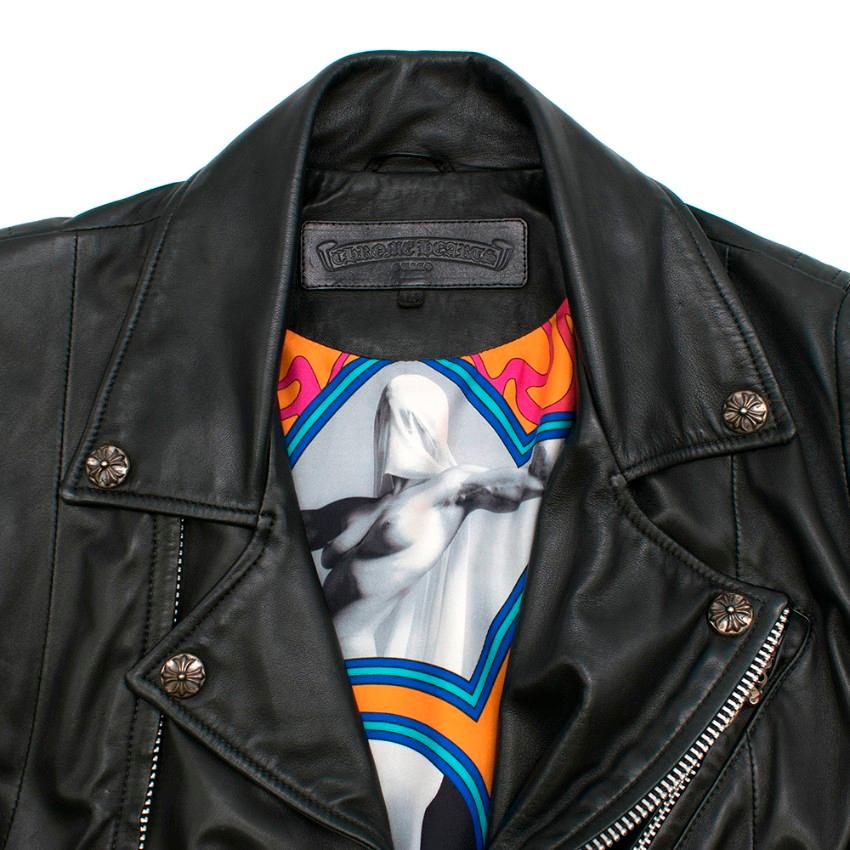 Noir Veste motard en cuir Chrome Hearts M