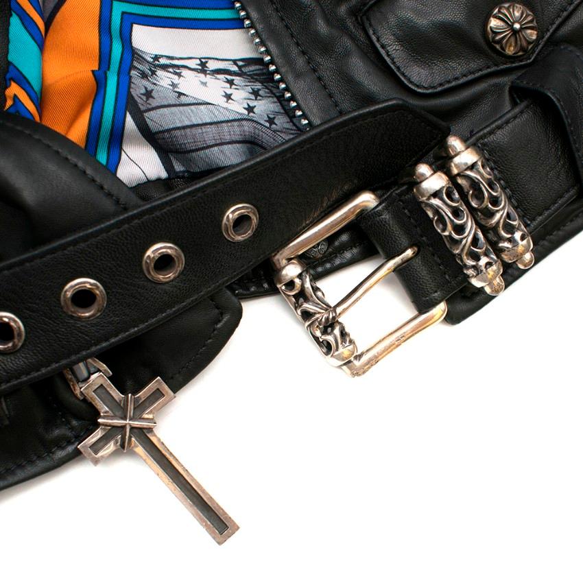  Veste motard en cuir Chrome Hearts M Pour femmes 