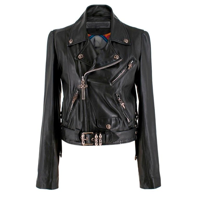 Chrome Hearts Leather Biker Jacket M at 1stDibs | chrome hearts leather ...