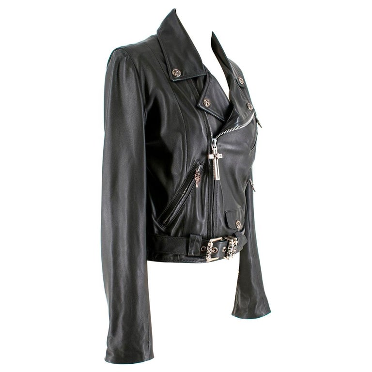 Chrome Hearts Leather Biker Jacket M At 1stdibs