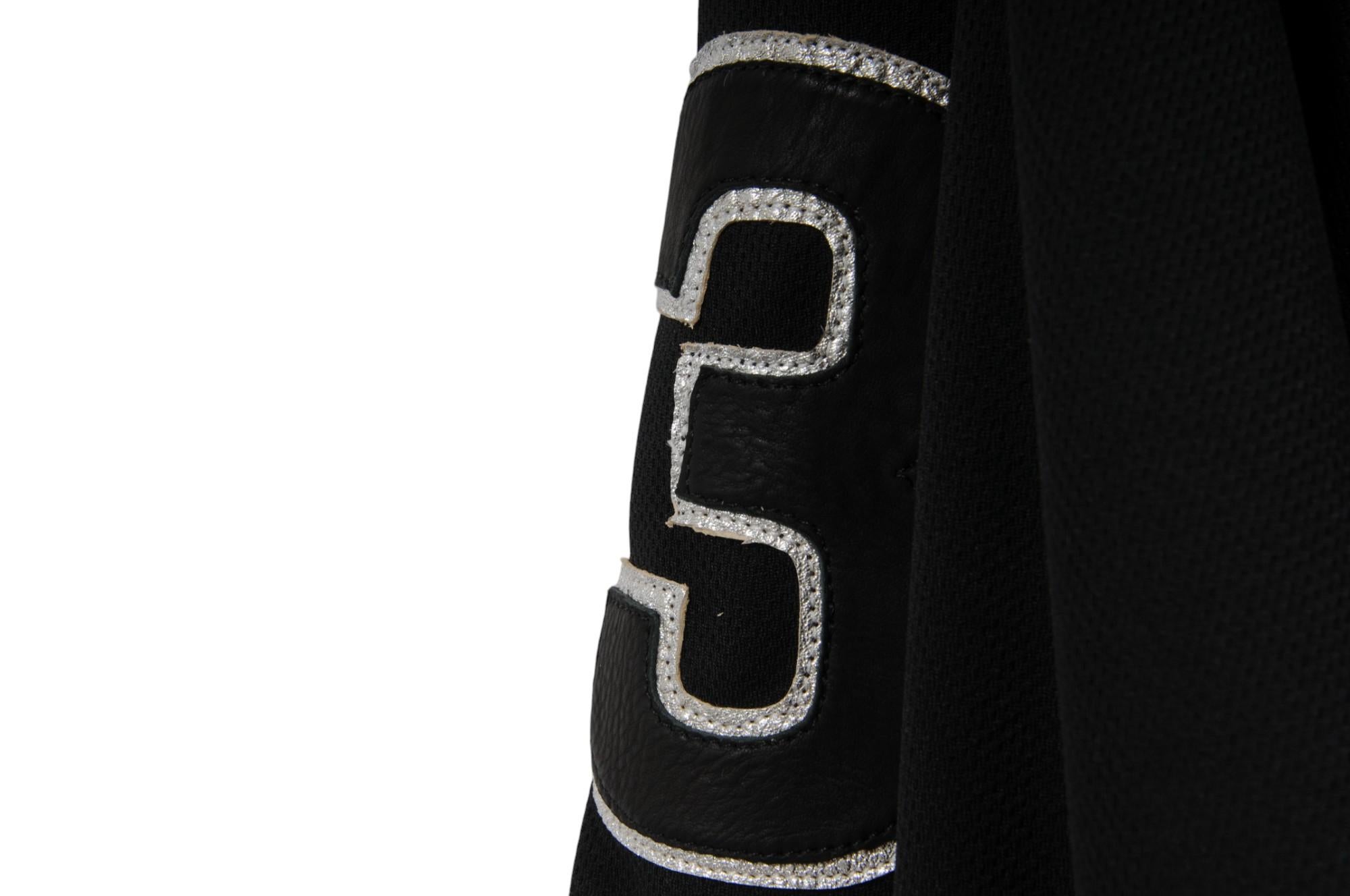 Chrome Hearts Men CH Leather Cross Patch Hockey Jersey XL Black Whit 925 Silver For Sale 1